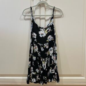 Brandy Melville Black Floral Backless Dress